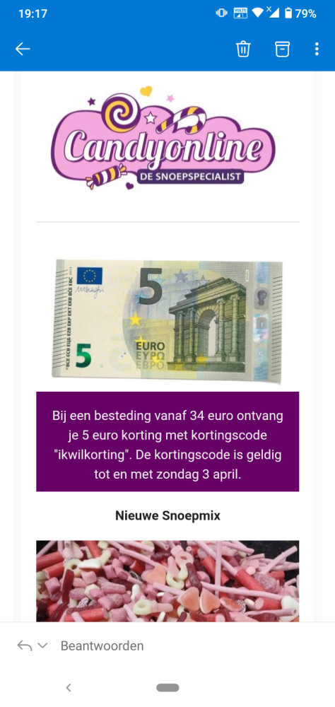 Bij een besteding vanaf 34 euro ontvang je 5...