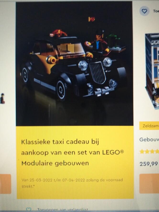 Gratis taxi met chauffeur v Lego bij aankoop...
