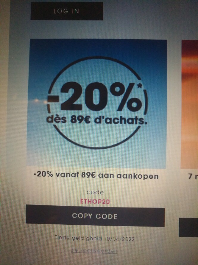 -20% bij aankoop v 89€ aan artikelen bij Seph...