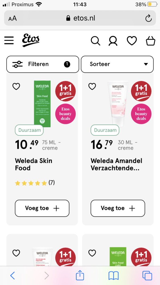 Weleda lichaamsverzorgingsproducten nu 1+ 1 g...