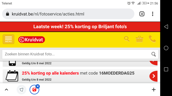 -25% op fotoboeken, op telefoonhoesjes, op wa...