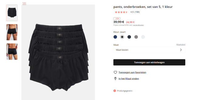 Dagdeal bij Ulla popken: -37% op herenonderbr...