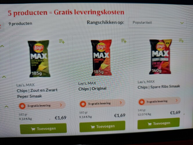 delhaize.be gratis leverinskosten met 5 produ...