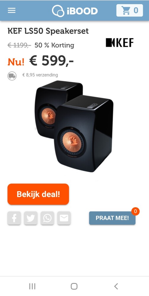 Ibood.com dagdeal kef LS50 speakerset nu €599...