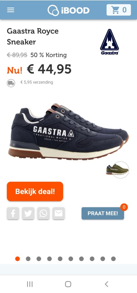 Ibood.com gaastra royce sneaker nu €44,95 + €...