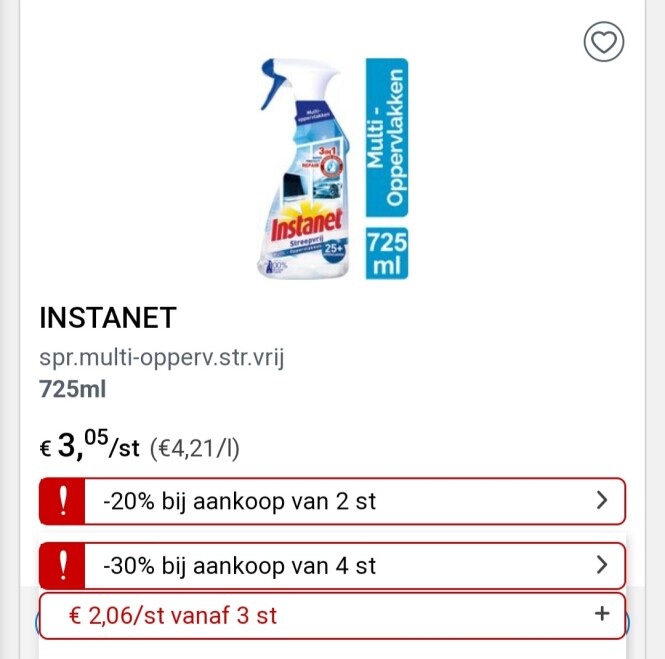 Collect&go instanet goedkoper vanaf 3 stuks e...