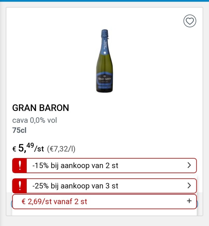 Collect&go gran baron cava 0% goedkoper vanaf...