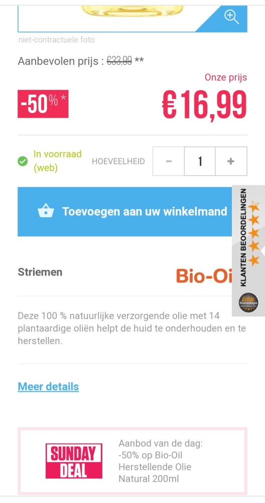 medi-market.be sunday deal -50% op Bio-oil he...