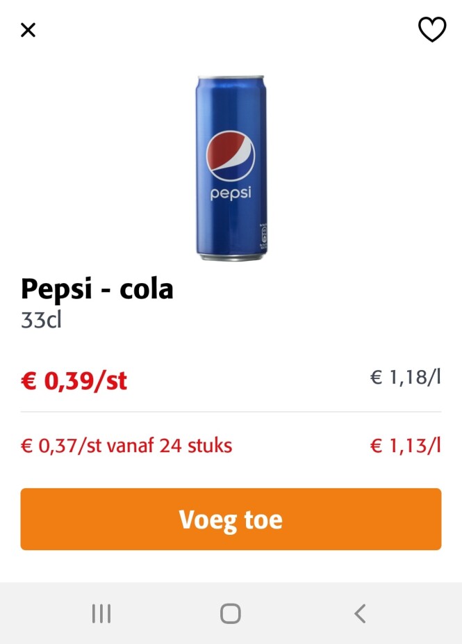Colruyt pepsi of pepsi max vanaf 24 stuks €0,...
