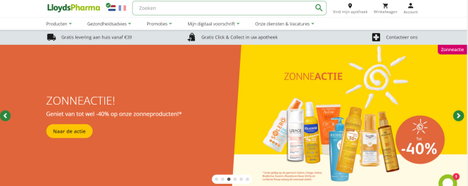Bij LloydsPharma.be is er tot -40% korting op...