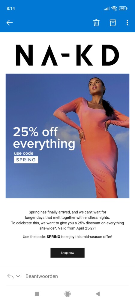 20% korting op alles m.u.v. sale, NA-KD Circl...