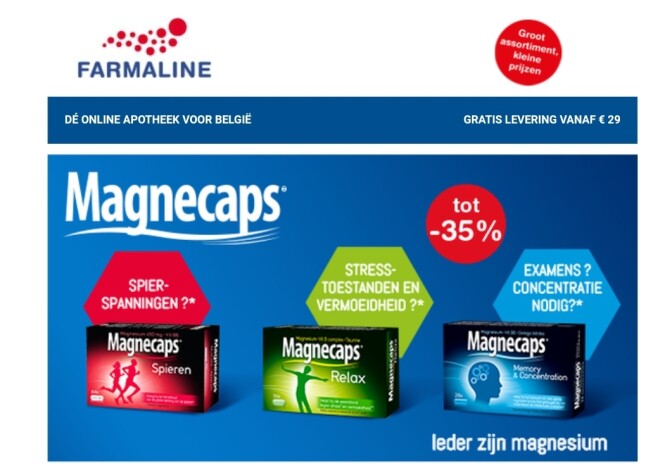 Tot 35% korting op magnecaps bij Farmaline t....