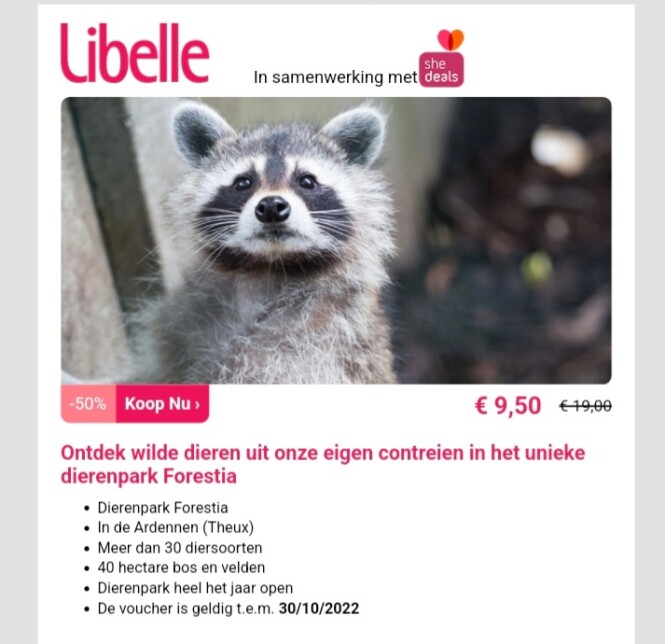 - 50% korring bij aankoop van een ticket voor...