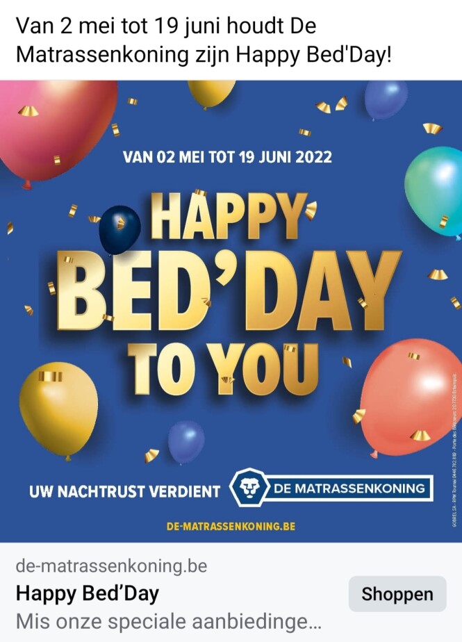 de-matrassenkoning.be happy bed day to you va...