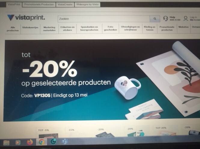 -20% op postkaarten, flyers, uitnodigingen, e...