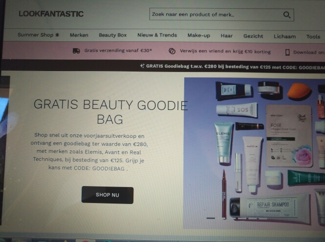 Bij aankoop v 125€ krijg je gratis een goodie...