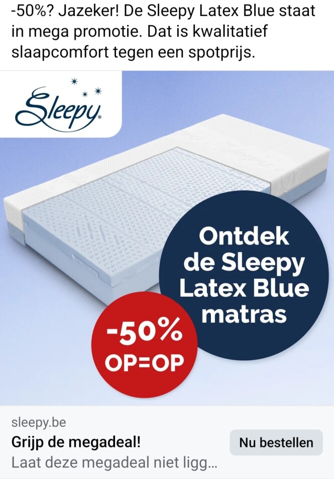 sleepy.be ontdek de sleepy latex blue matras...