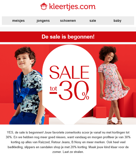 2-Dagendeal bij kleertjes.com: vandaag en mor...