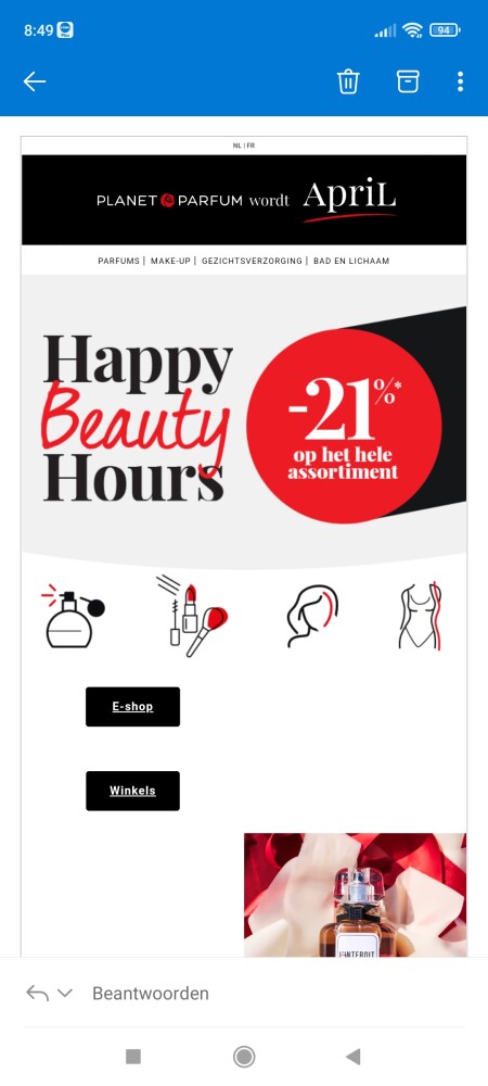 Bij April beauty is er 21% korting op het hel...