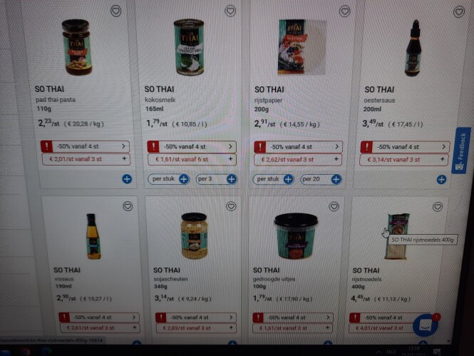 Collect and go vanaf 1/6 -50% bav 4 so Thai...