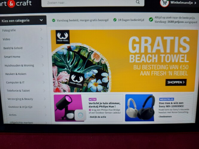 artencraft.be gratis beach towel t.w.v. €34,9...