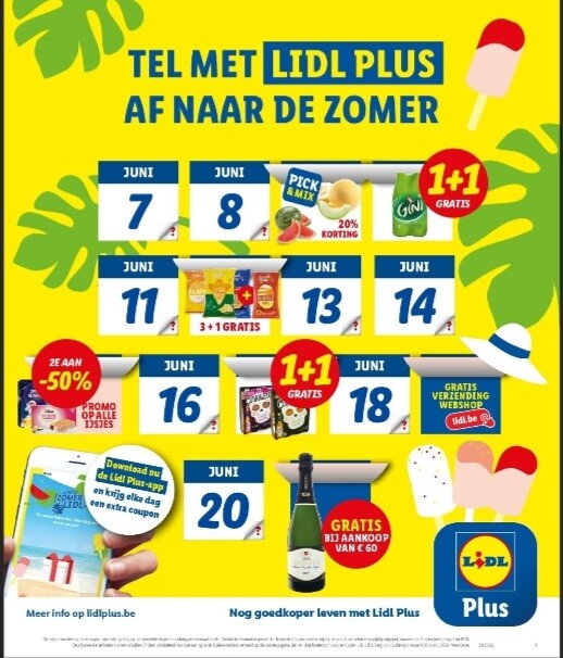 Tel met lidl plus af naar de zomer o.a. op 9...