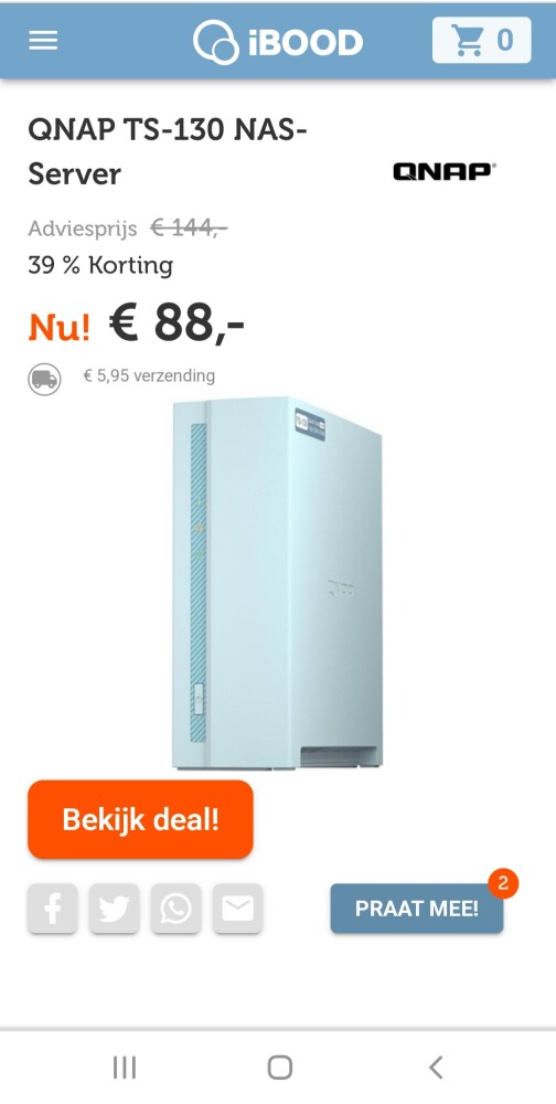 ibood enkel vandaag qnap ts 130 nas server nu...