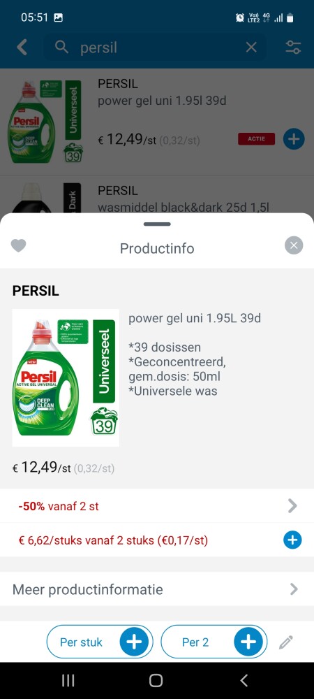 Collect and go persil gel uni 1,95l en color...