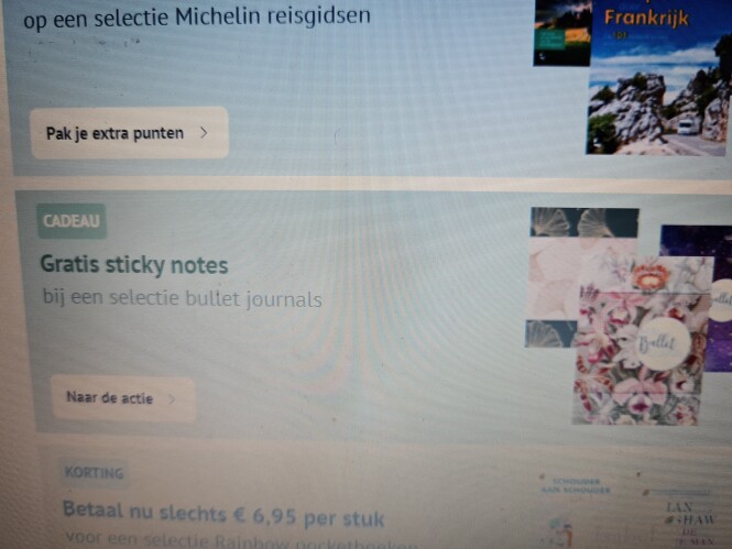 Bij standaard boekhandel gratis sticky notes...