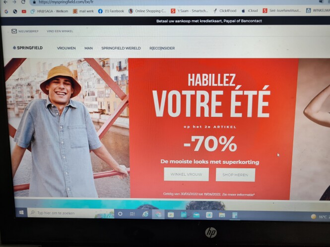 Bij Springfield nu -70% op het 2de artikel