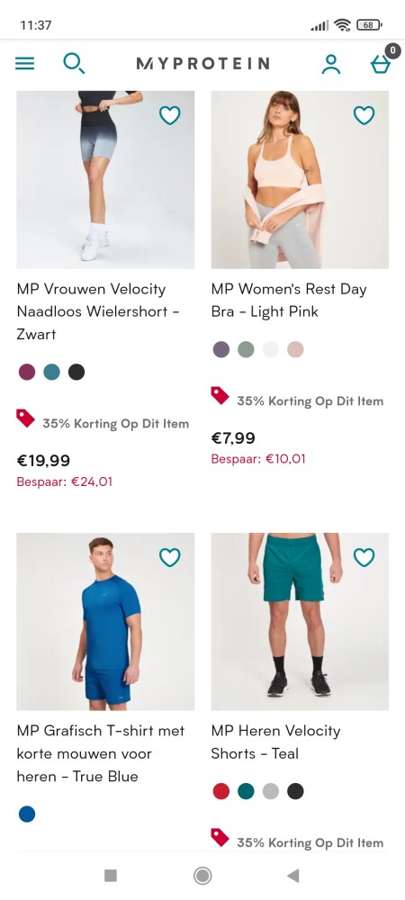 Bij myprotein is er 35% korting op een select...