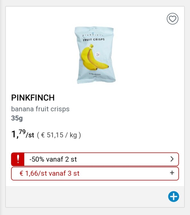 Collect&go pinkfinch banana fruit crisps vana...