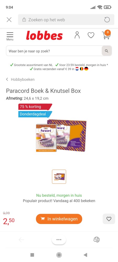 Donderdagdeal bij lobbes.nl: -75% op Paracor...