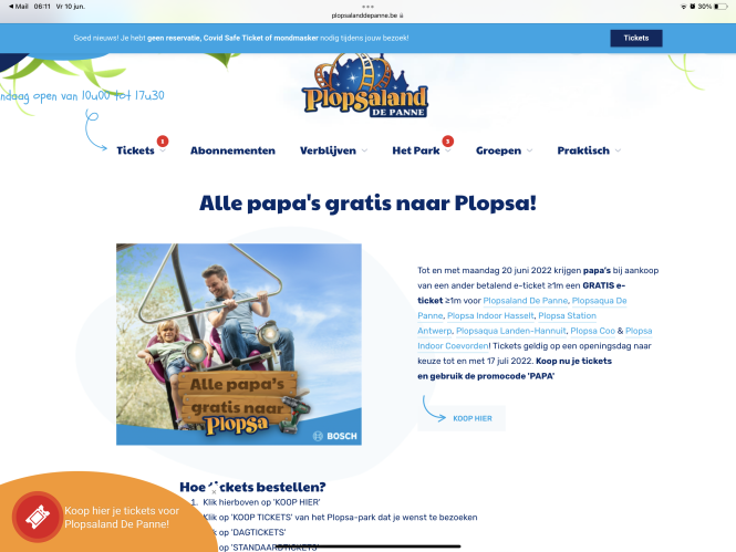 Tot en met maandag 20 juni 2022 krijgen papa’...