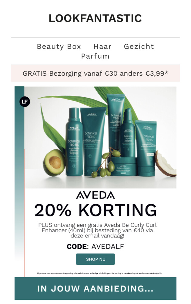 Met de code AVEDALF krijg je -20% + gratis ca...