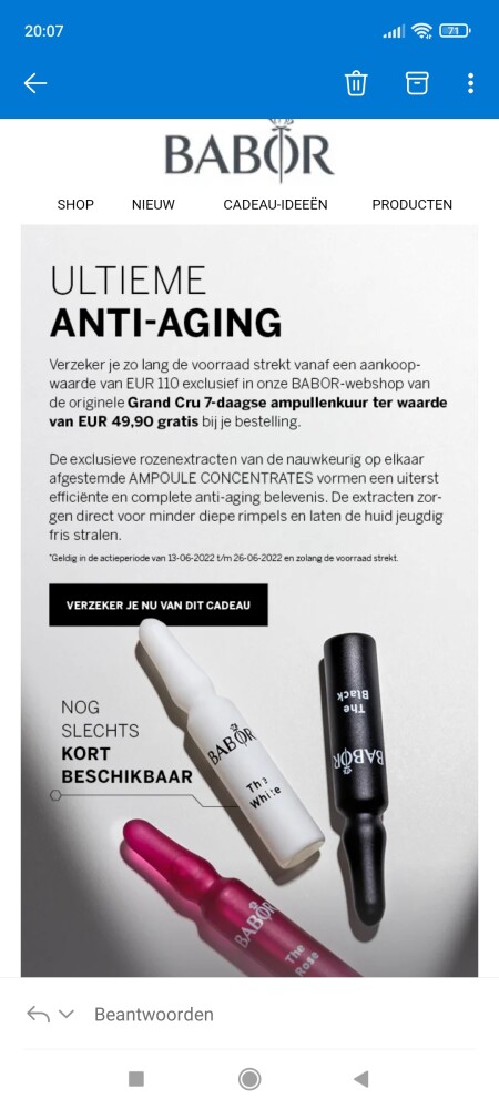 Bij Babor krijg je bij aankoop vanaf €110 een...