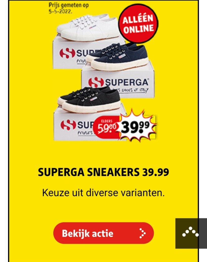 Kruidvat.be superga sneakers €39,99 ipv €59,0...