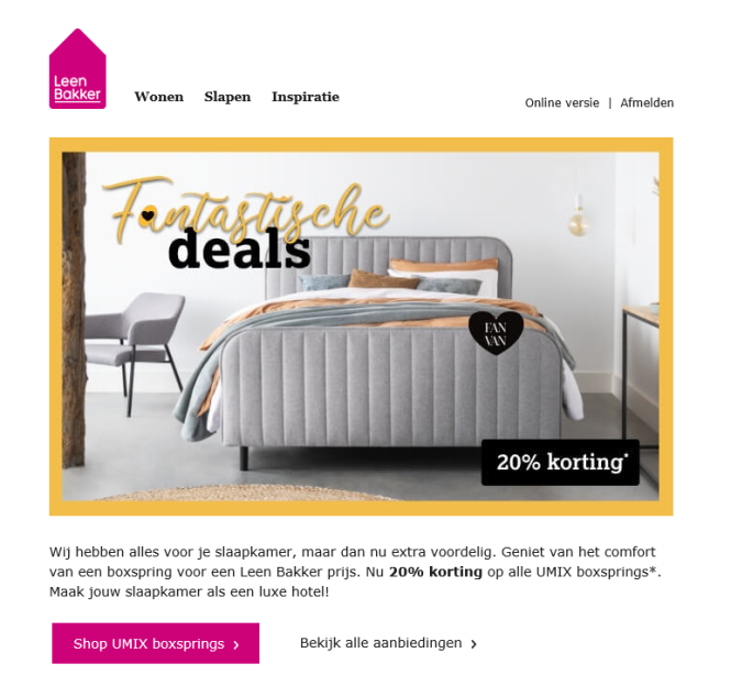 Bij leenbakker is er20% korting op alle UMIX...