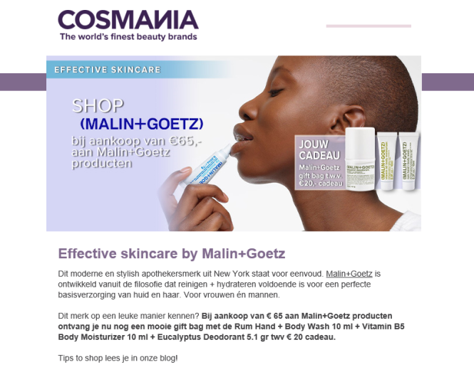 Bij cosmania.nl ontvang je bij aankoop van €...