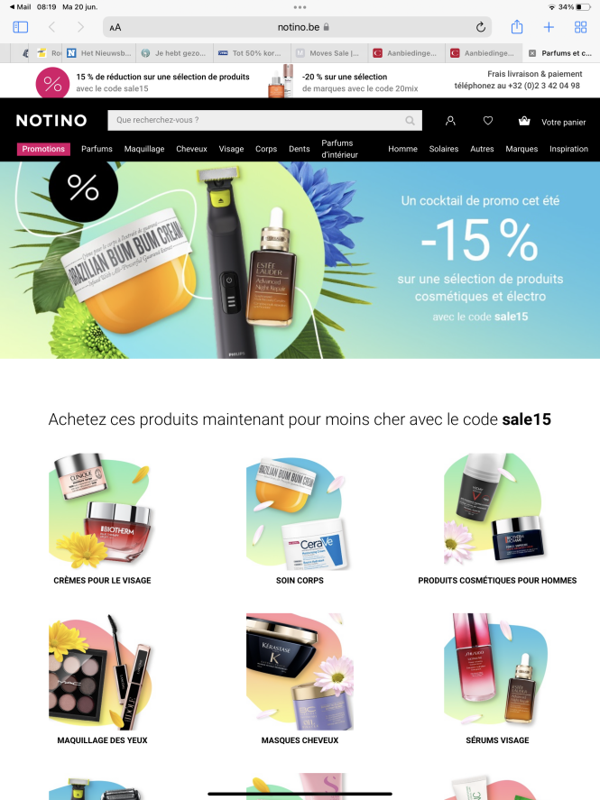 15% korting op selectie cosmeticaproducten bi...