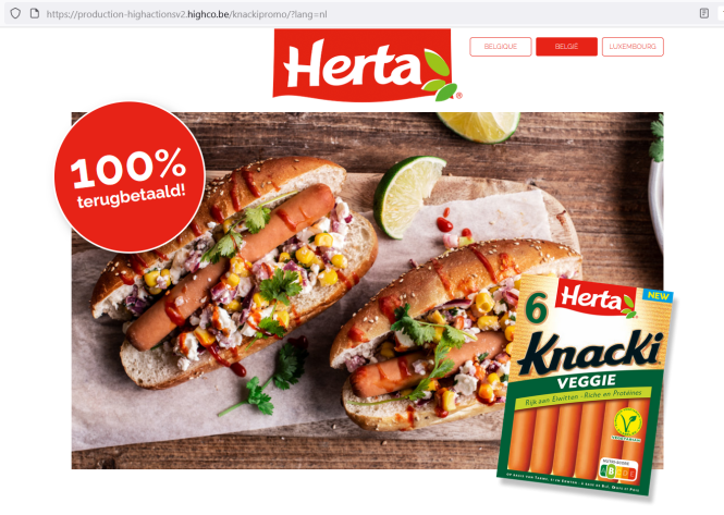 Herta Knacki Veggie 100% terugbetaald Aankoo...