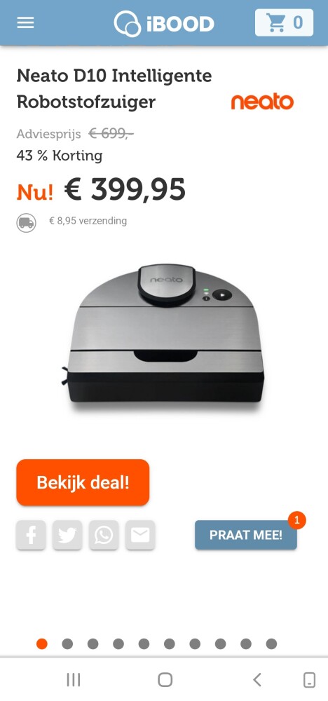 ibood.com enkel vandaag neato D10 intelligent...