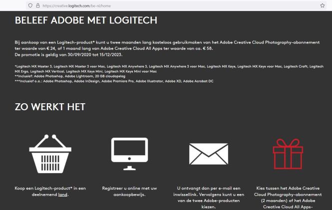 Logitech MX - Gratis Adobe Beleef Adobe met...