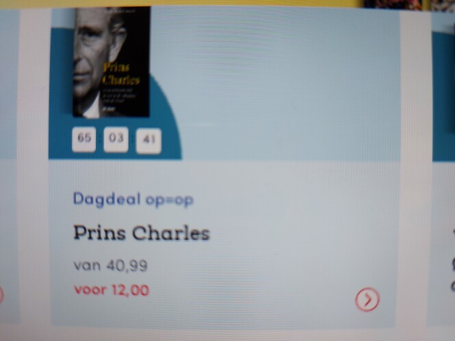bookspot.be weekenddeal Prins Charles van €40...