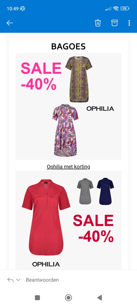 Bij bagoes is er -40% op Ophilia https://www...