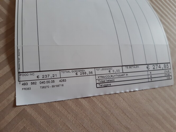 Bij colruyt, Korting met extra kaart =&13,51...