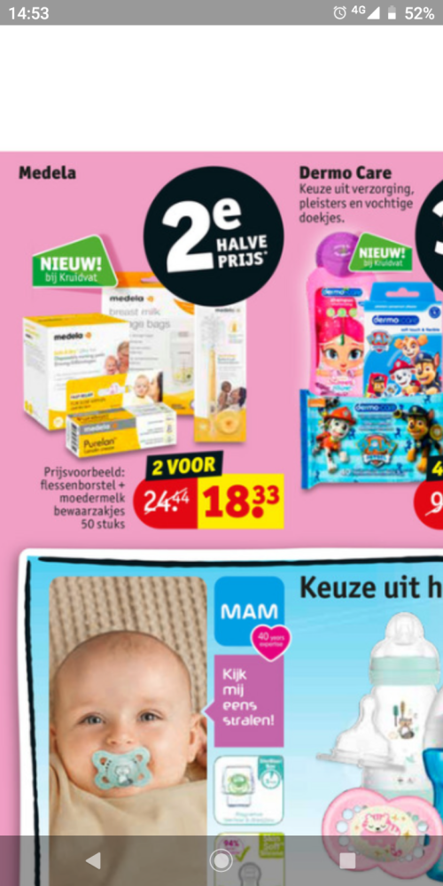 Alles van Medela 2e aan de helft van de prijs...