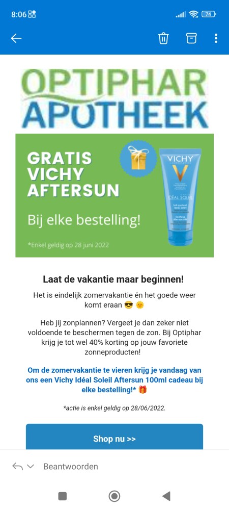 Bij optiphar krijg je vandaag een Vichy Idéal...