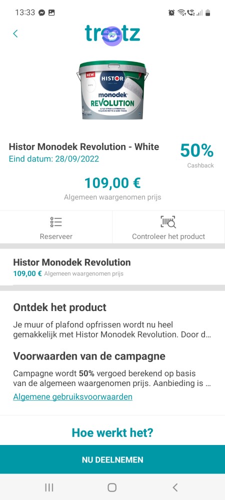 Treetz 50% cashback histor monodek revolution...