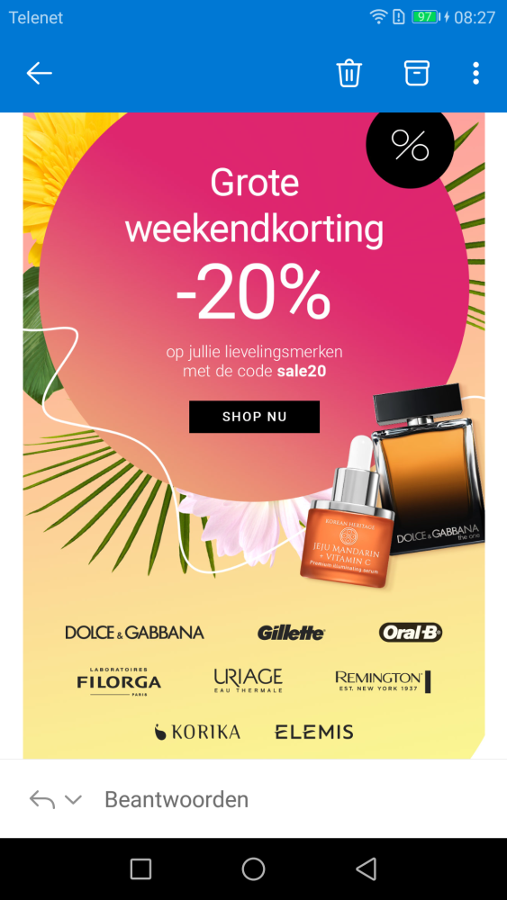 -20% op merken zoals Elemis, Oral-B, Filorga,...